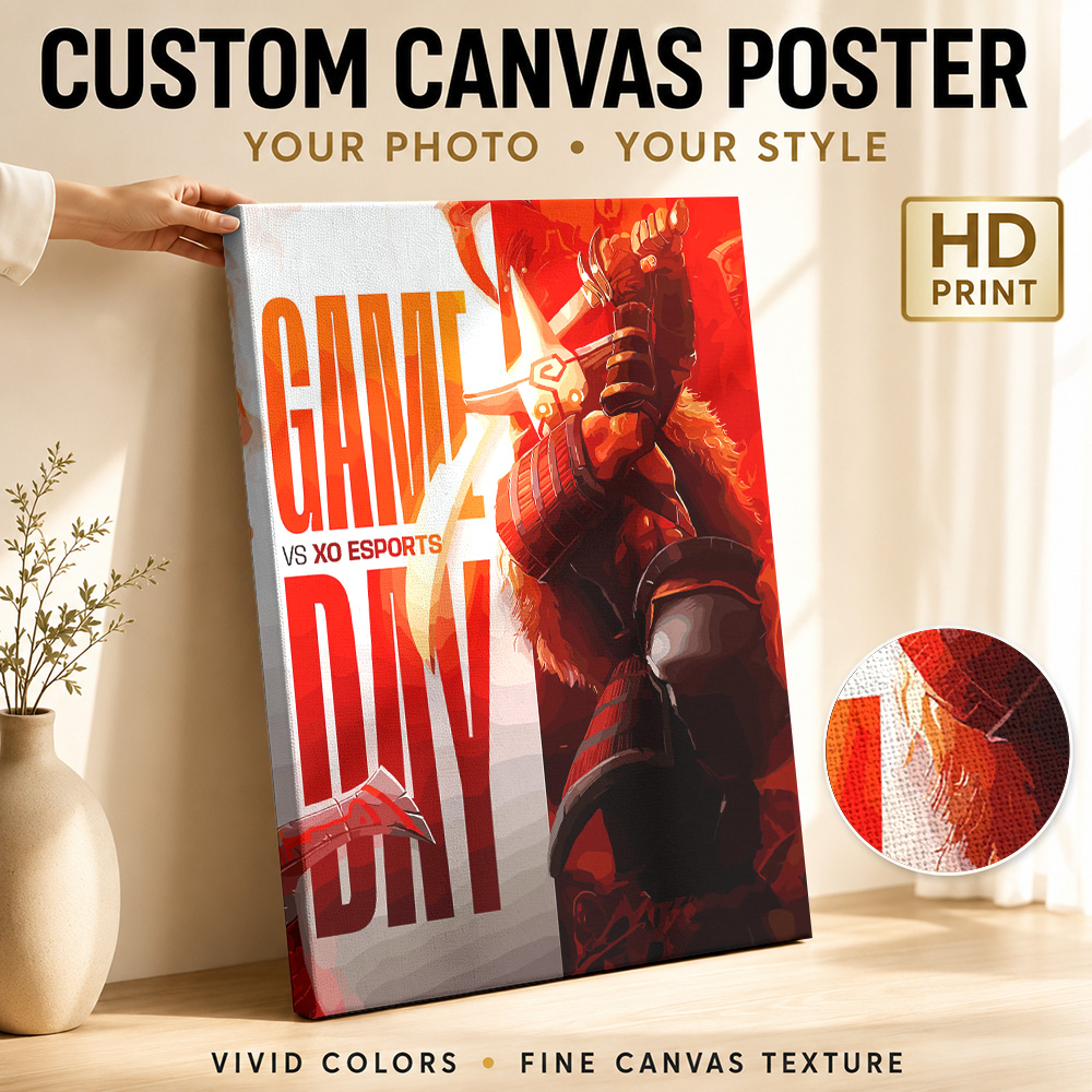 Esports Gaming Poster - Impression sur toile encadrée Game Day
