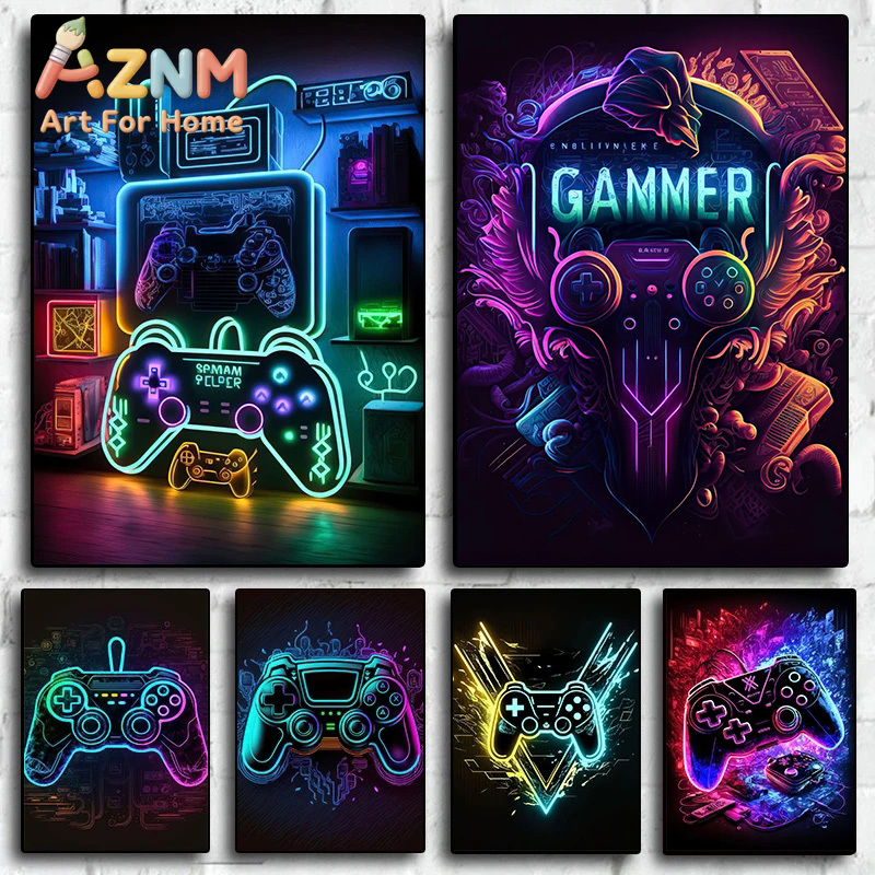 Esports Gaming Poster - Affiche murale moderne néon pop cool