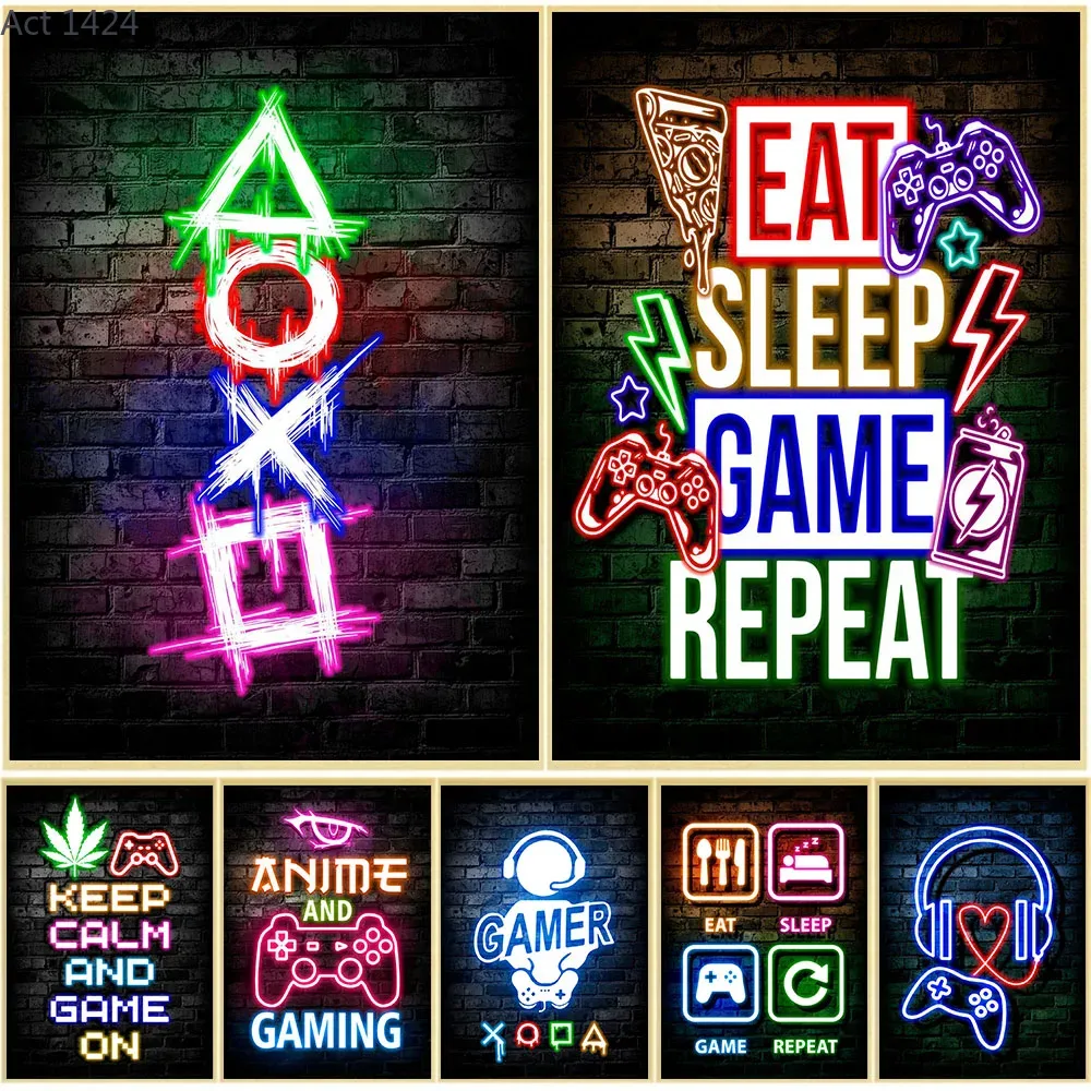Affiches sur toile Gaming Neon - Esports Gaming Poster avis et prix