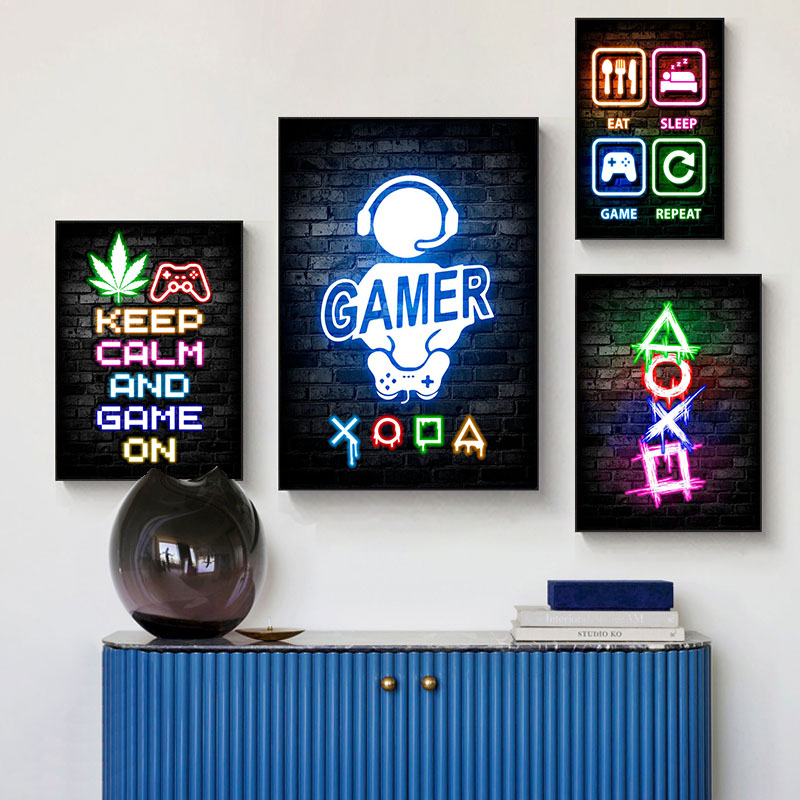 Affiches sur toile Gaming Neon - Esports Gaming Poster avis et prix