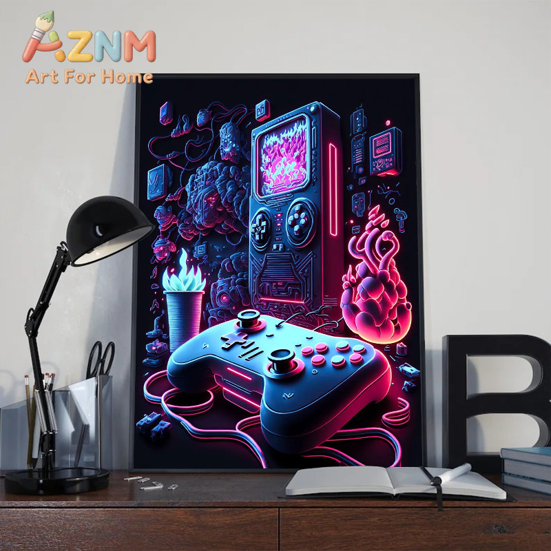Affiche murale moderne néon po - Esports Gaming Poster avis et prix