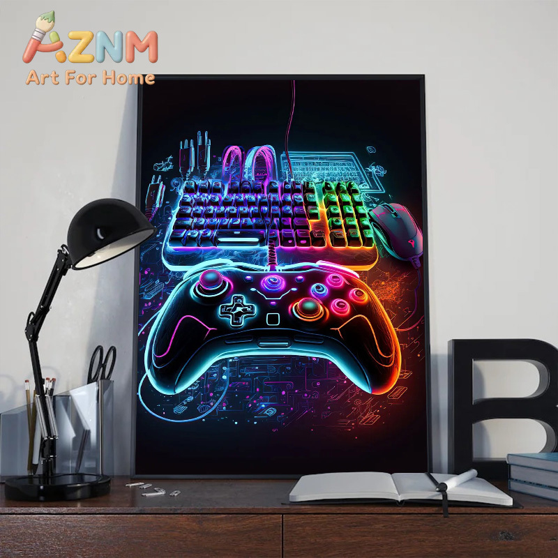 Affiche murale moderne néon po - Esports Gaming Poster avis et prix