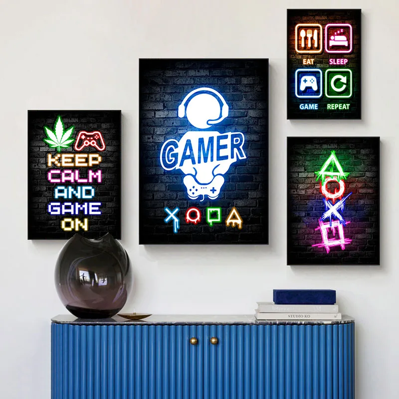 Affiches sur toile Gaming Neon - Esports Gaming Poster avis et prix