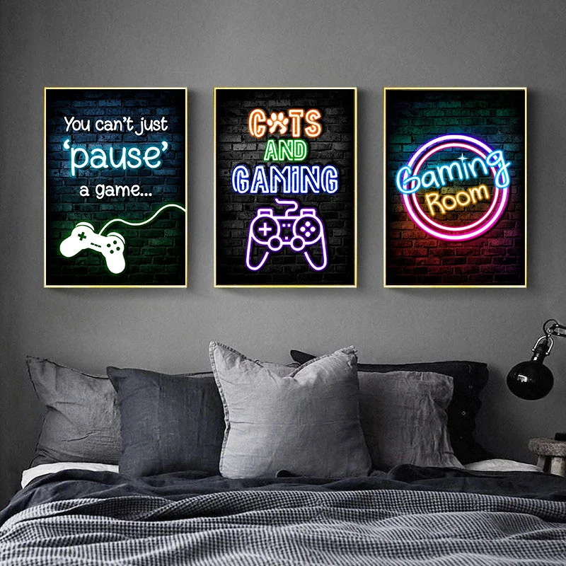 Affiches sur toile Gaming Neon - Esports Gaming Poster avis et prix