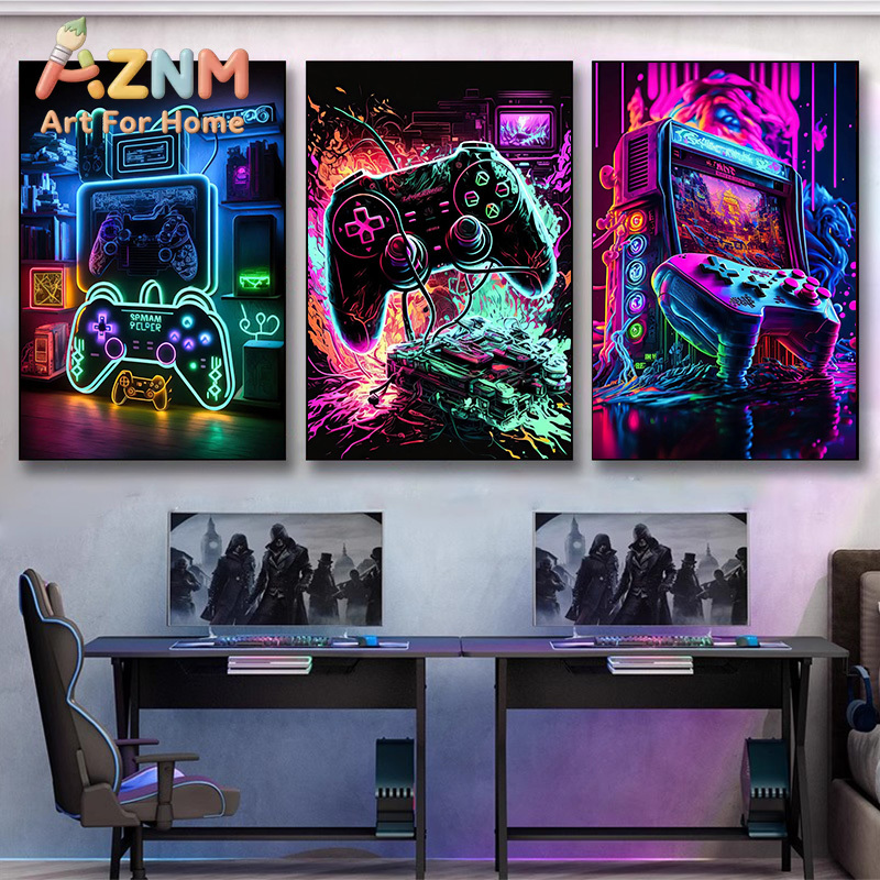 Affiche murale moderne néon po - Esports Gaming Poster avis et prix