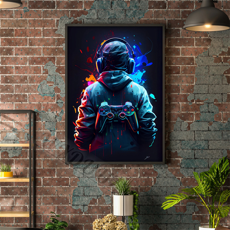 Contrôleur de Gamer néon Punk  - Esports Gaming Poster avis et prix